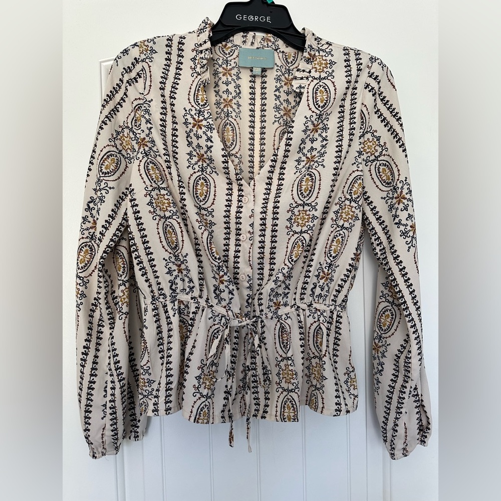 Women's Show Me Your Mumu Blouse, Small, Off-white
